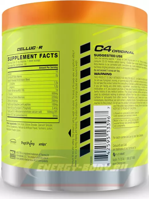 Предтерник Cellucor C4 Pre-Workout 455 г, Апельсин