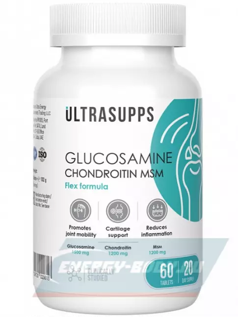Суставы, связки UltraSupps Glucosamine & Chondroitin & MSM 60 таблеток