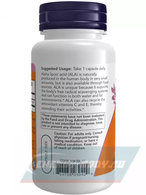 NOW FOODS Alpha Lipoic Acid 250 mg 60 веган капсул