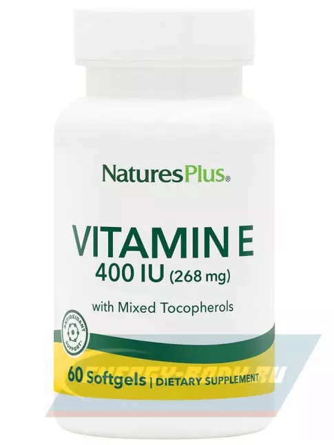  NaturesPlus VITAMIN E MIXED TOCOPHEROL 400IU 60 гелевых капсул