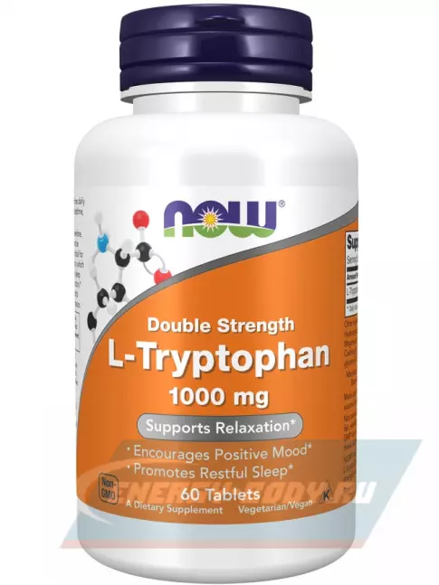 Аминокислотны NOW FOODS L-Tryptophan 1000 mg 60 таблеток