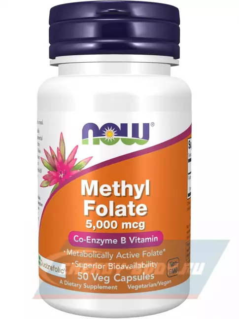  NOW FOODS Methyl Folate 5,000 mcg 50 веган капсул