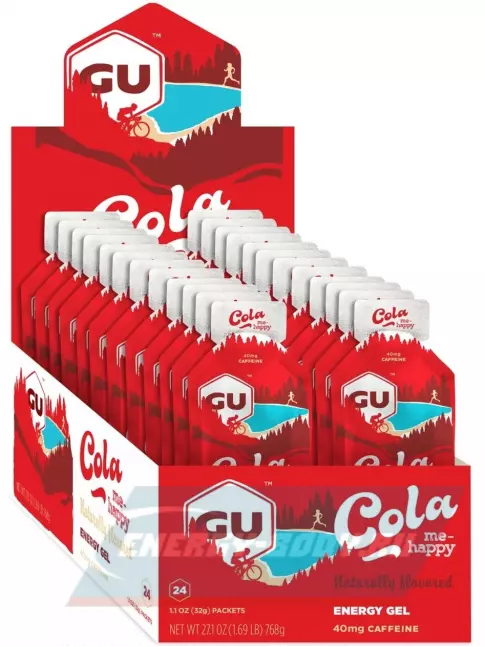 Энергетический гель GU ENERGY GU Original Energy Gel 40mg caffeine 24 x 32 г, Кола