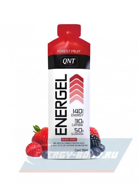 Энергетический гель QNT ENERGY GEL 30mg caffeine 5 x 55 мл, Лесные ягоды