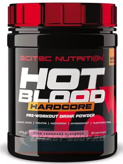Предтерник Scitec Nutrition Hot Blood Hardcore 375 г, Розовый лимонад