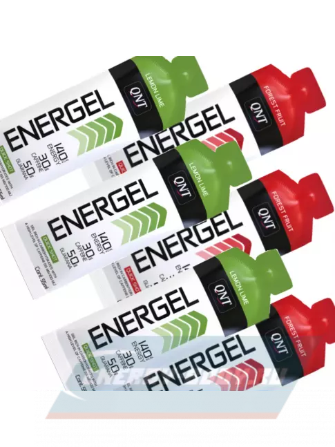 Энергетический гель QNT ENERGY GEL 30mg caffeine Микс, Лимон-Лайм, Лесные ягоды (6 шт)
