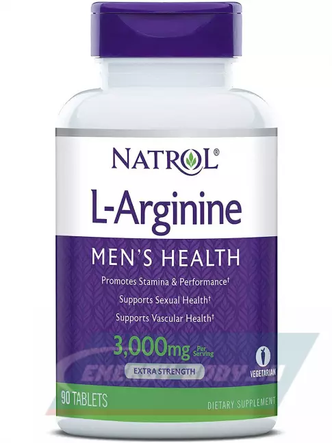  Natrol L-Arginine 3000 мг 90 таблеток, Нейтральный