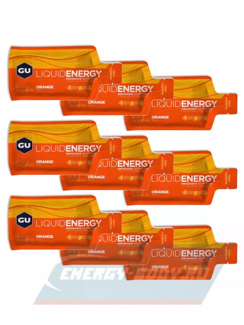 Энергетический гель GU ENERGY GU Liquid Enegry Gel 20mg caffeine 9 саше x 60 g, Апельсин