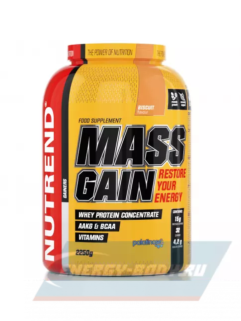 Гейнер NUTREND MASS GAIN 2250 г, Бисквит