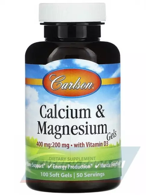  Carlson Labs Calcium Magnesium Gels 100 капсул