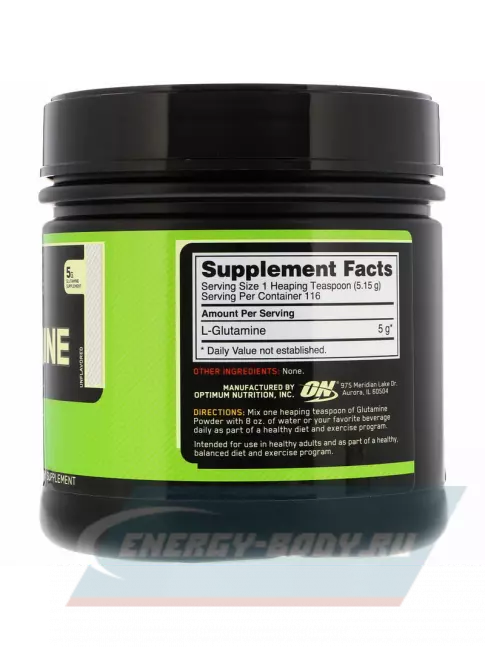 Глютамин Optimum Nutrition Glutamine Powder 600 г, Натуральный