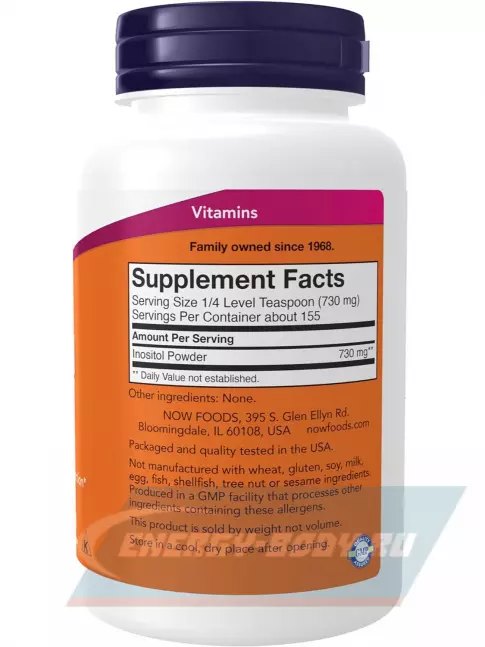 NOW FOODS Inositol Pure Power Витамин B8 113 г, Натуральный NOW FOODS Inositol Pure Power Витамин B8 113 г, Натуральный