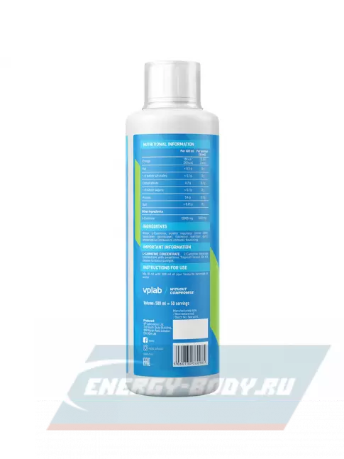L-Карнитин VP Laboratory L-CARNITINE-CONCENTRATE 500 мл, Тропические фрукты