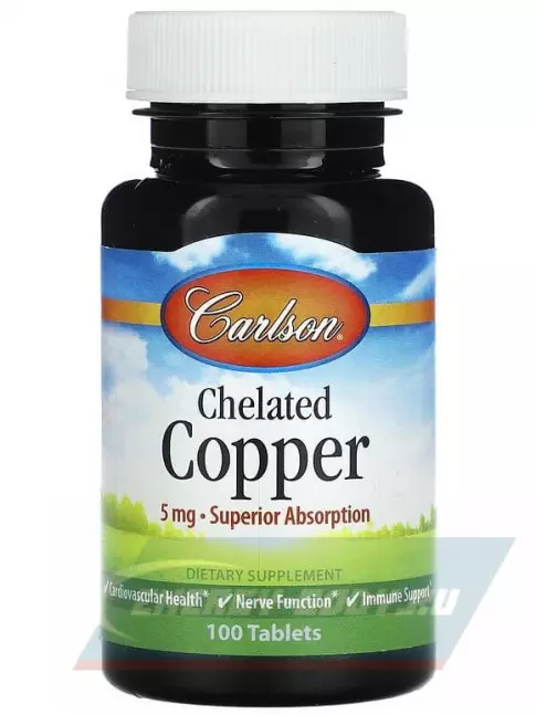 Минералы Carlson Labs Chelated Copper 100 таблеток