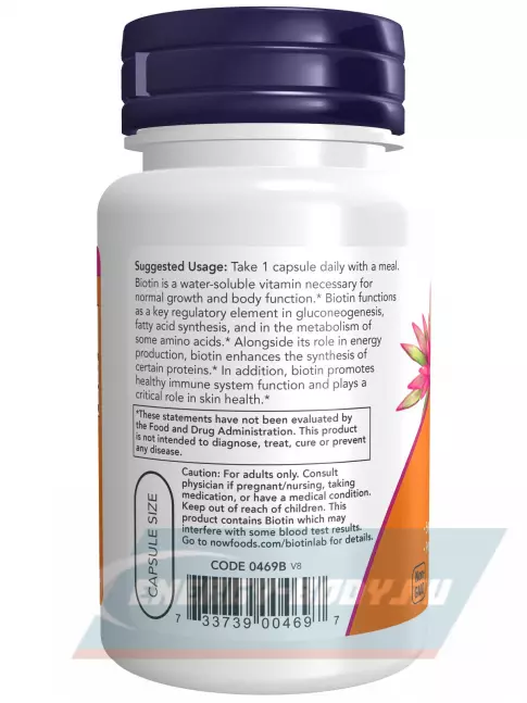  NOW FOODS Biotin 1000 100 веган капсул