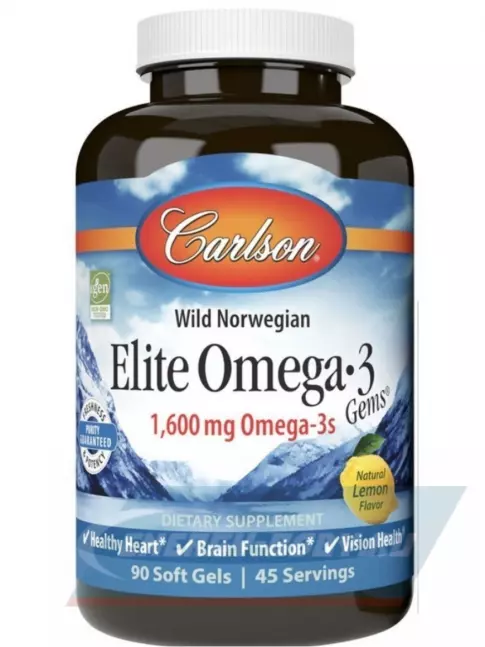 Omega 3 Carlson Labs Elite Omega 3 Wild Norwegian 1600 mg 90 soft gels