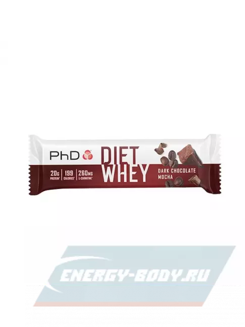 Батончик протеиновый PhD Nutrition Diet Whey Bar 63 г, Тёмный шоколад мокка