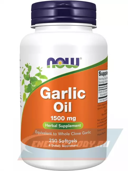  NOW FOODS Garlic Oil 1500 mg 250 гелевые капсулы