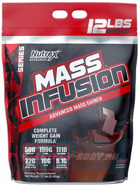 Гейнер NUTREX MASS INFUSION 5455 г, Шоколад