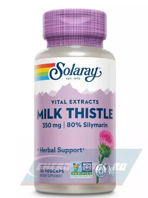  Solaray Milk Thistle 1 Daily 350 mg 30 веган капсул
