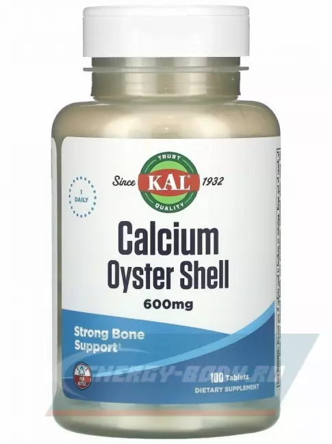  KAL Calcium Oyster Shell 600 mg 100 таблеток