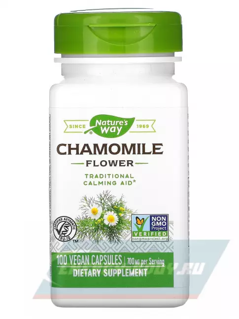  Nature's Way Chamomile Flowers 100 веганских капсул