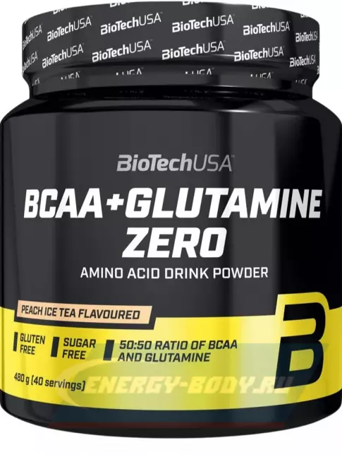 ВСАА BioTechUSA BCAA + Glutamine Zero 1 x 480 г, Персиковый холодный чай