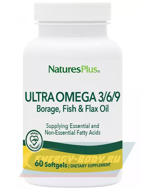 Omega 3 NaturesPlus Ultra Omega 3-6-9 1200 mg 60 гелевых капсул