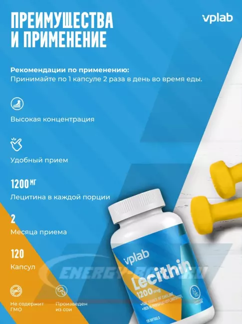 Omega 3 VP Laboratory Lecithin 1200 мг 120 капсул
