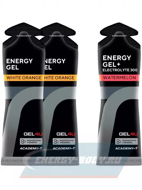 Энергетический гель GEL4U Energy Gel MIX 3 x 60 г, Апельсин, Арбуз
