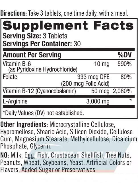  Natrol L-Arginine 3000 мг 90 таблеток, Нейтральный