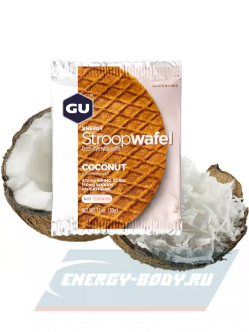 Батончик энергетический GU ENERGY GU ENERGY STROOPWAFEL no caffeine 6 x 32 г, Кокос