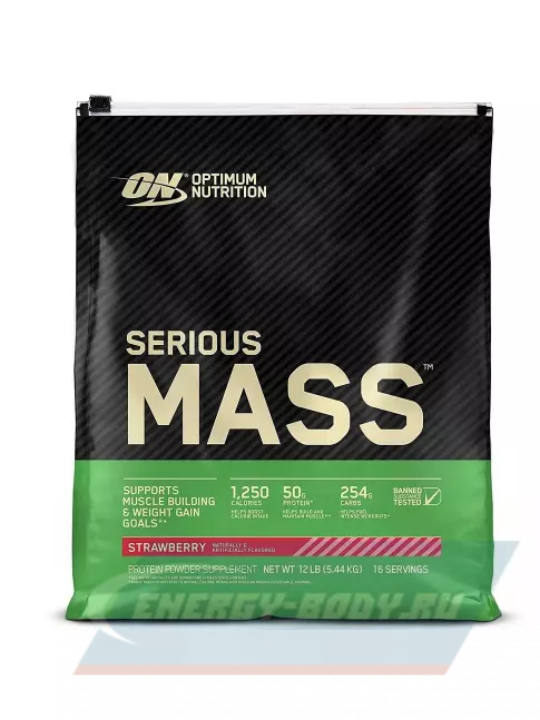 Гейнер Optimum Nutrition Serious Mass 5440 г, Клубника