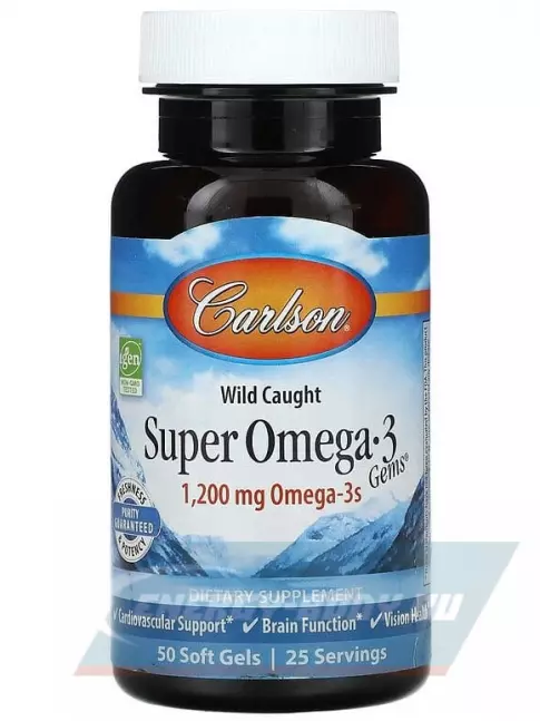 Omega 3 Carlson Labs Super Omega-3 Gems 50 капсул