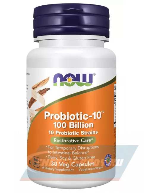  NOW FOODS Probiotic-10 100 Billion 30 веган капсул