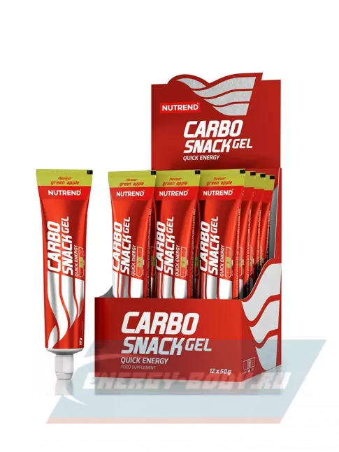 Энергетический гель NUTREND 12x50 Carbosnack туба 12 шт x 50 г, Зеленое яблоко