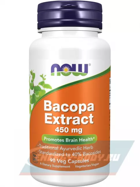  NOW FOODS Bacopa Extract 450 mg 90 веган капсул