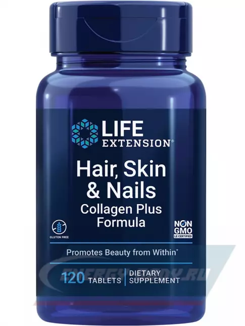  Life Extension Hair, Skin & Nails Collagen Plus Formula 120 таблеток