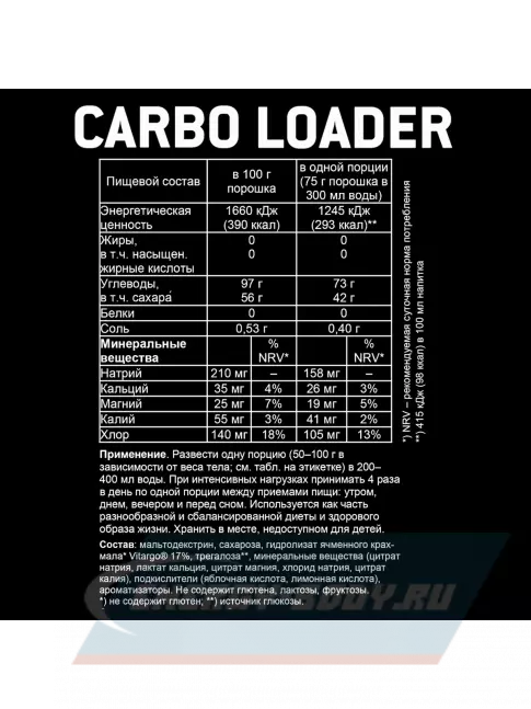  SPONSER CARBO LOADER 1200 г, Цитрус-Апельсин