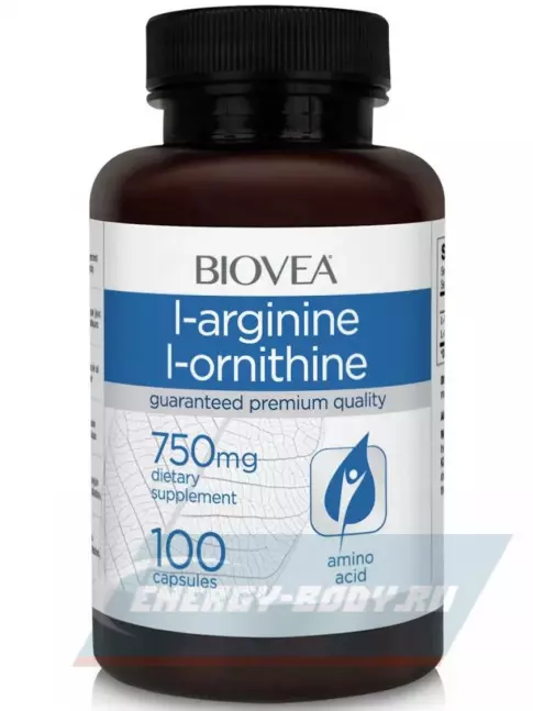  Biovea L-ARGININE / L-ORNITHINE 750 mg 100 капсул