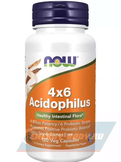  NOW FOODS 4х6 Acidophilus 120 Веган капсулы