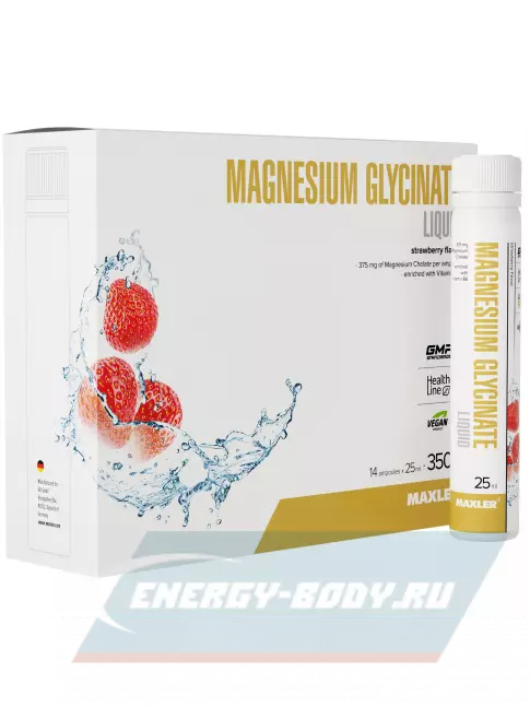  MAXLER Magnesium Glycinate Liquid 14 x 25 мл, Клубника