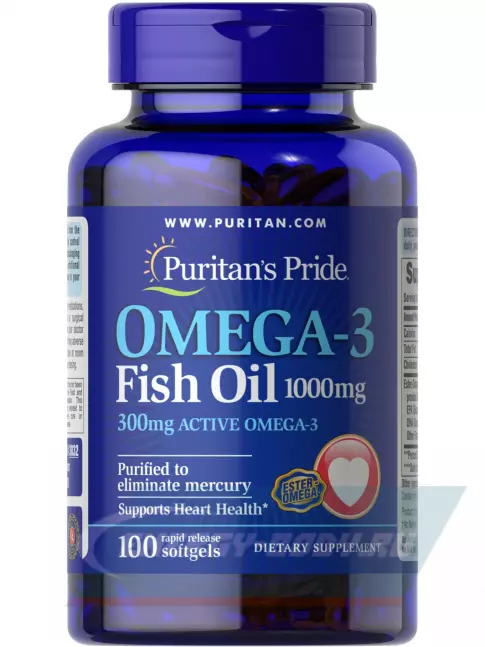 Omega 3 Puritan's Pride Omega-3 Fish Oil 1000 mg 100 капсул Omega 3 Puritan's Pride Omega-3 Fish Oil 1000 mg 100 капсул