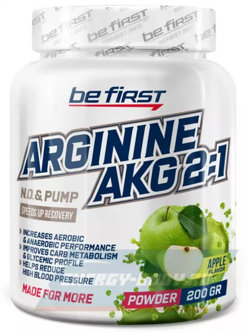  Be First Arginine AKG 2:1 (AAKG) powder (аргинин альфа-кетоглутарат) 200 г, Яблоко