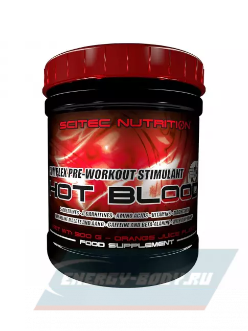 Предтерник Scitec Nutrition Hot Blood 3.0 300 г, Красный апельсин