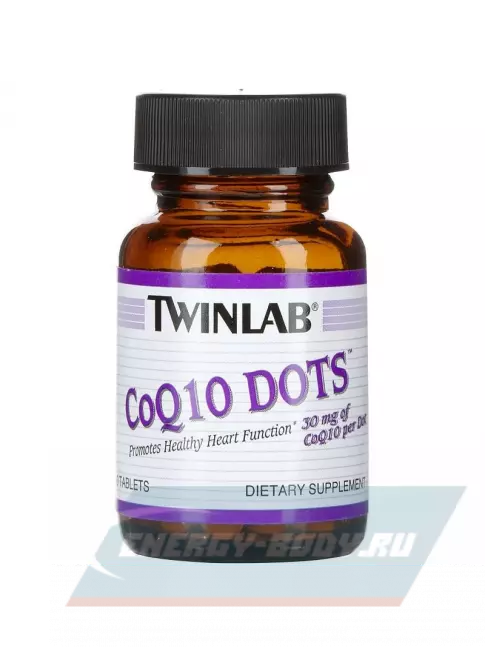  Twinlab CoQ10 Dots 60 таблеток, Апельсин