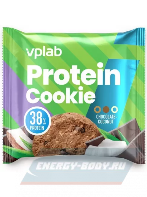 Батончик протеиновый VP Laboratory Protein Cookie 12 штук * 40 г, Шоколад - кокос