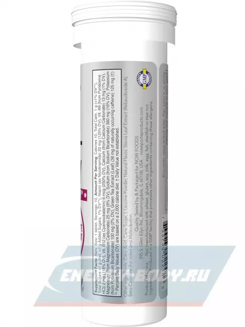  NOW FOODS Effer-Hydrate, Electrolyte Supplement 10 шипучих таблеток, Тропический пунш