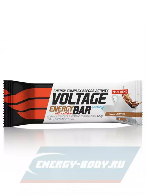 Батончик энергетический NUTREND Voltage Energy bar 60mg caffeine 65 г, Кофе