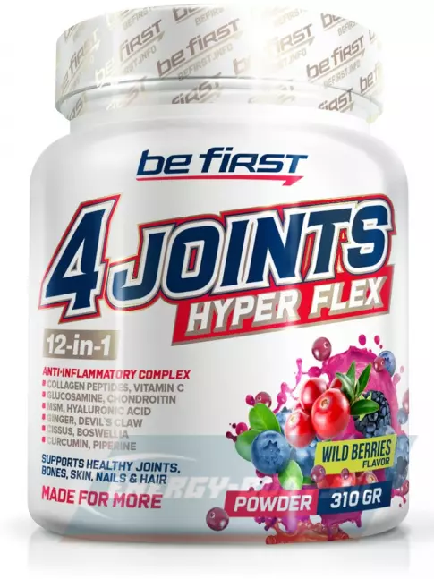 Суставы, связки Be First 4joints Hyper Flex powder 310 г, Лесные ягоды